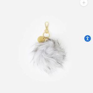Brand new gray pouf Fawn design keychain